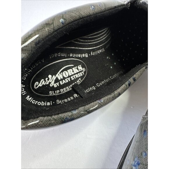 EASY WORKS Women’s Slip on Clogs Comfort Work Shoes Size 11 M Floral Gray Blue - Picture 4 of 15